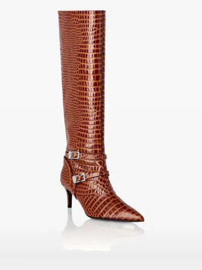 仿鳄鱼纹压纹靴（5.5厘米）