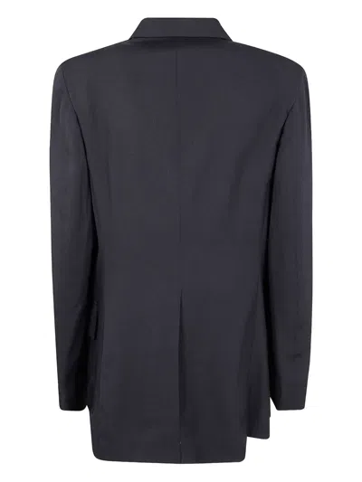 Y's Three-button Wool Blazer In Black
