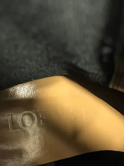 Pre-owned Loewe 皮质切尔西靴 In Black