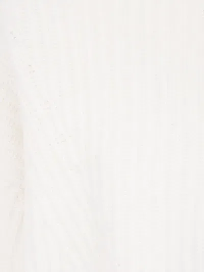 Kujten Cropped Turtleneck Sweater Long Sleeves In White