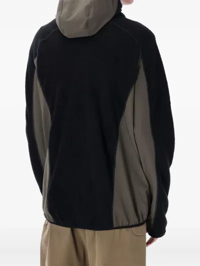 Roa Textured And Smooth Fabric Combination Jacket In Black