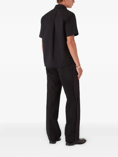 Casablanca Short Sleeve Poplin Shirt With Chest Pocket In Black