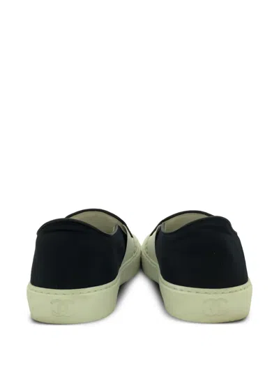 Pre-owned Chanel Mesh-upper Slip-on Sneakers In White