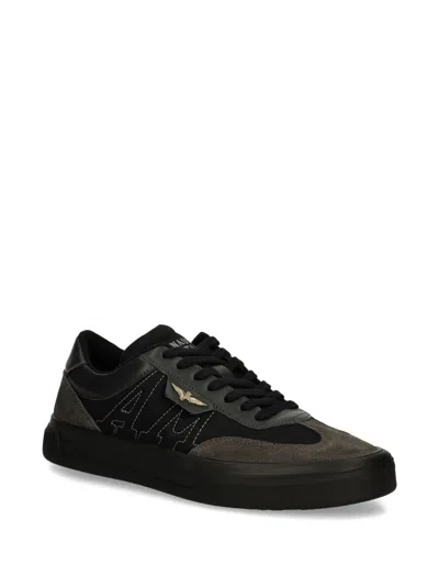 Aeronautica Militare Panelled Sneakers In Black