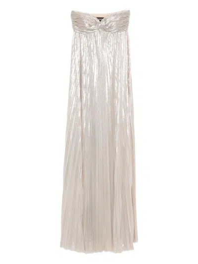 露肩设计超长连衣裙