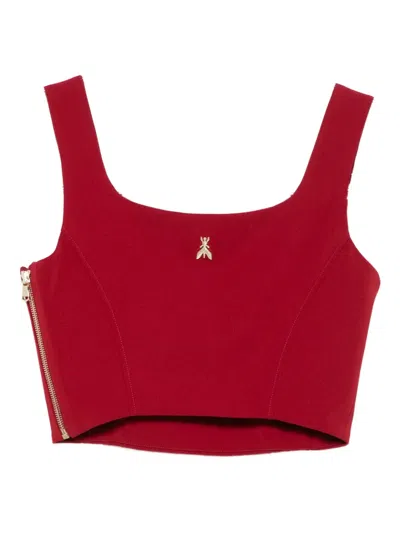 Patrizia Pepe Seamed-panel Zip-fastening Top In Red