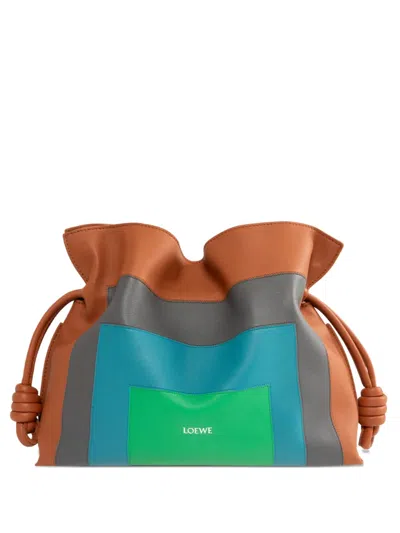 Loewe X Albers Flamenco Medium Clutch Bag In Nappa Leather In Orange