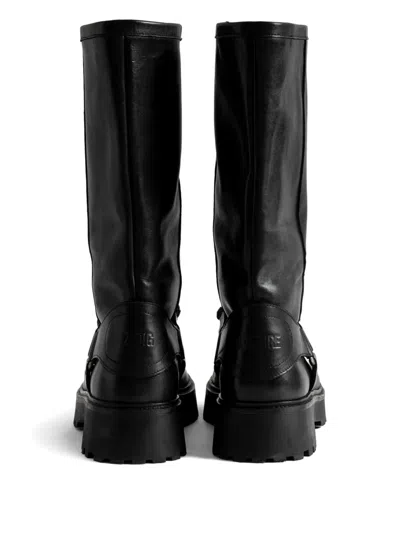 Zadig & Voltaire Angie Buckle-strap Boots In Black