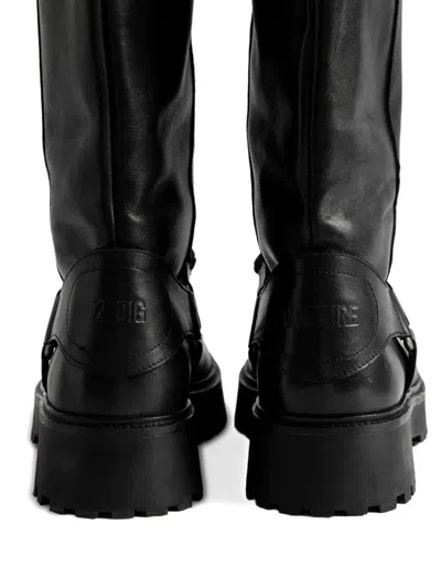 Zadig & Voltaire Angie Buckle-strap Boots In Black