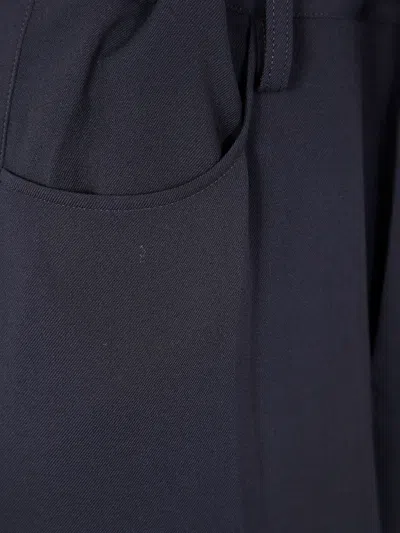 Y's Long Straight Trousers In Blue