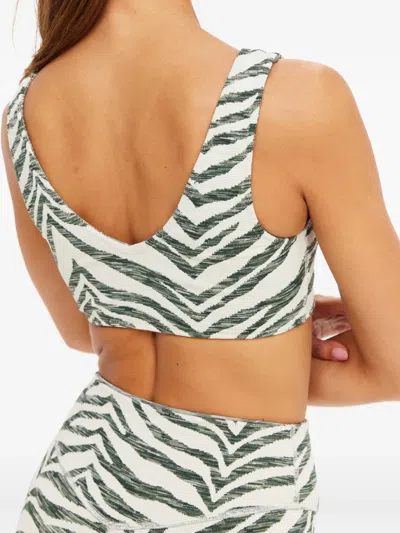 The Upside Isaac Zebra-print Bra In Green