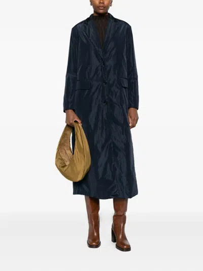 Aspesi Single-breasted Buttoned Coat In Blue