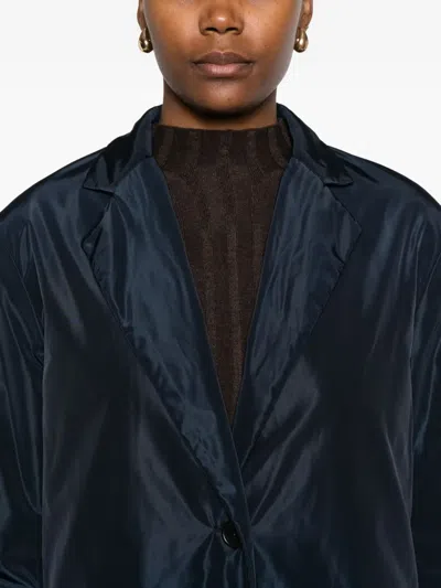 Aspesi Single-breasted Buttoned Coat In Blue