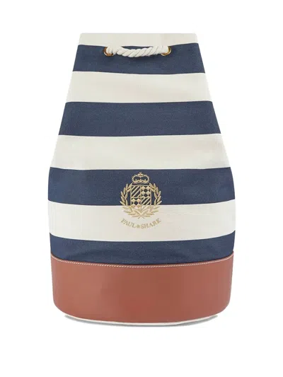Paul & Shark Striped Backpack In Blue