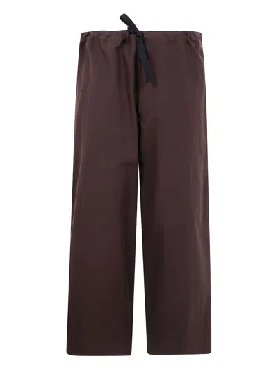 Y's Drawstring Pocket Trousers In Brown