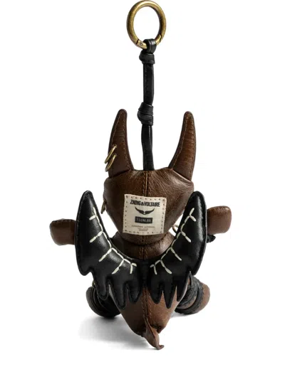 Zadig & Voltaire Voodoo Devil Vintage Keyring In Brown