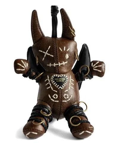Zadig & Voltaire Voodoo Devil Vintage Keyring In Brown