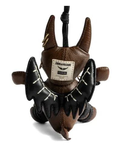 Zadig & Voltaire Voodoo Devil Vintage Keyring In Brown