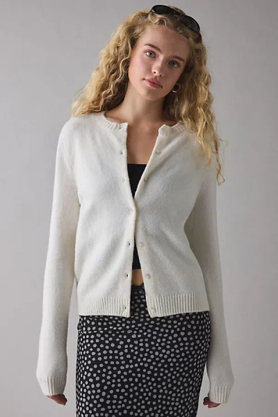 Kimchi Blue Rachel Cardigan In Cream, Women's At Urban Outfitters In White