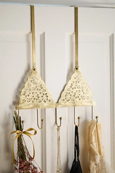 Urban Outfitters Lace Bra Over-the-door Multi-hook In Brass At  In Gold