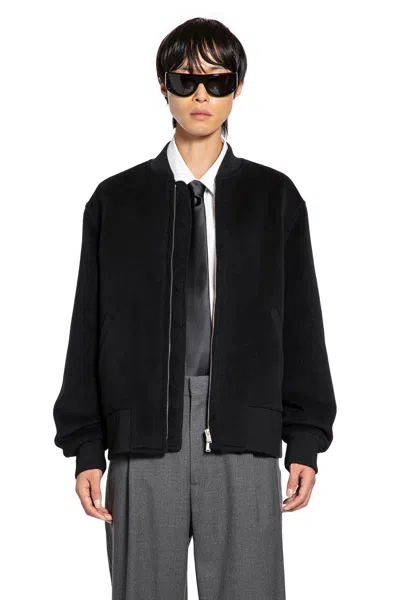 Lardini Bomber Jacket In Black Wool In Black
