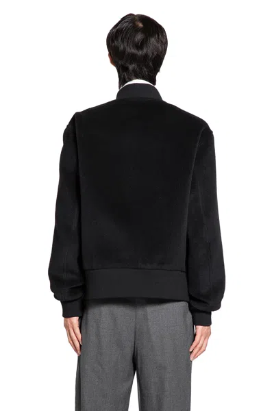 Lardini Bomber Jacket In Black Wool In Black