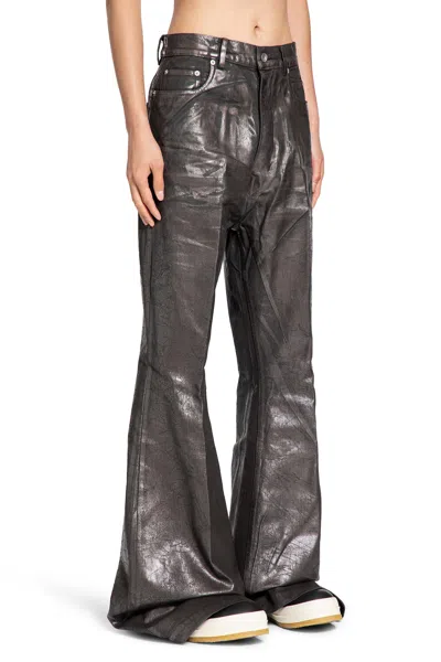 Rick Owens Gray Concordians Runway Bolans Leather Pants In Multi