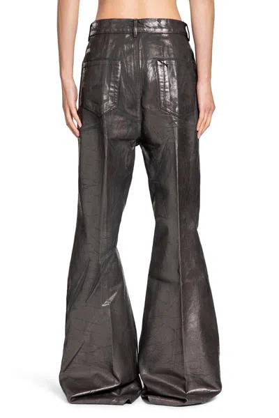 Rick Owens Gray Concordians Runway Bolans Leather Pants In Multi