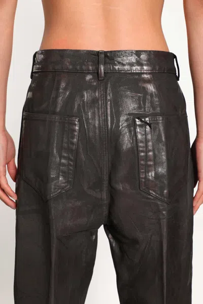 Rick Owens Gray Concordians Runway Bolans Leather Pants In Multi