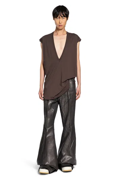 Rick Owens Gray Concordians Runway Bolans Leather Pants In Multi