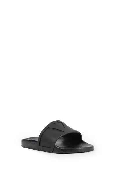 Valentino Coolside Rubber Slides In Black