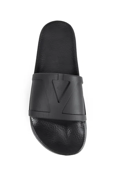 Valentino Coolside Rubber Slides In Black