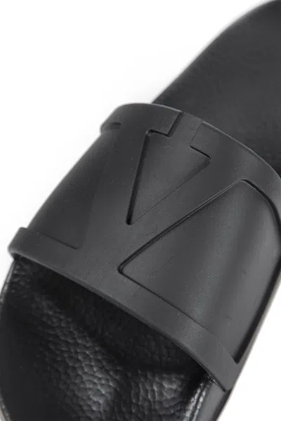 Valentino Coolside Rubber Slides In Black