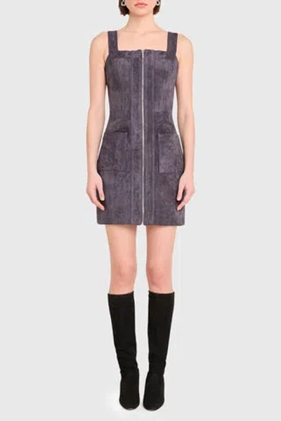 Amanda Uprichard Becker Mini Dress In Graphite In Gray