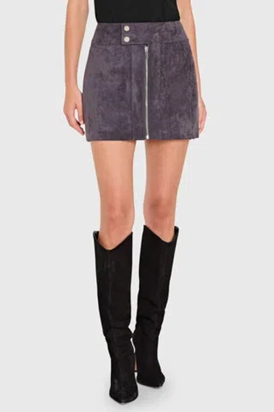 Amanda Uprichard Becker Mini Skirt In Graphite In Gray
