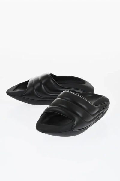 Balmain Quilted Leather B-it Sandals With Chunky Sole In Black