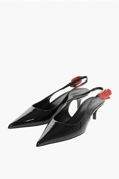 Magda Butrym Patent Leather Slingback Pumps Heel 6cm In Multi