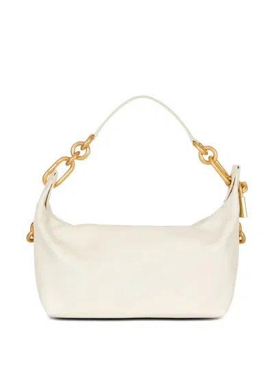 Balmain Medium Sync Bag In Calfskin Leather In White
