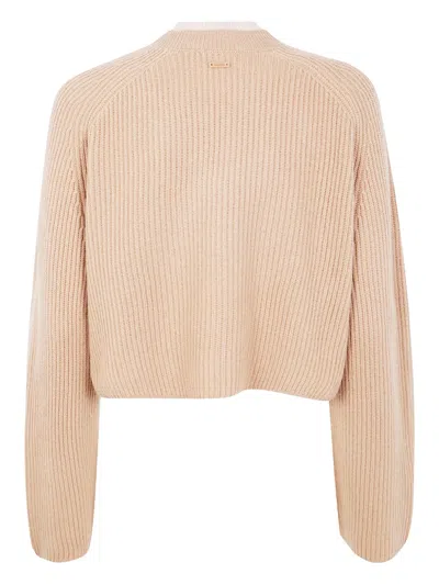 Max Mara Ribbed Cropped Sweater In Neutral