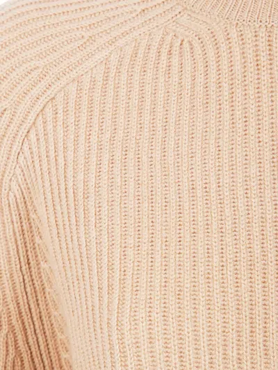 Max Mara Ribbed Cropped Sweater In Neutral