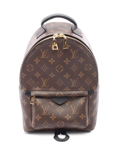 Pre-owned Louis Vuitton 2020 Monogram Palm Springs Pm Backpack In Brown