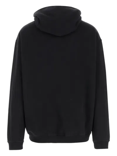 Maison Margiela Minimalist Black Hoodie With Upside-down Logo In Black