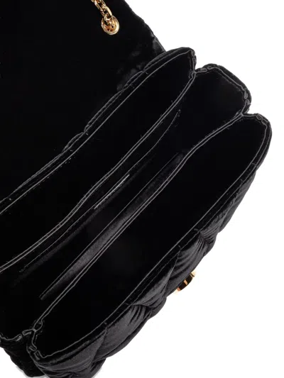 Versace Quilted Chain Tote Bag In Black