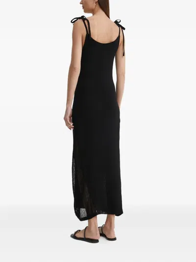 系带针织中长连衣裙