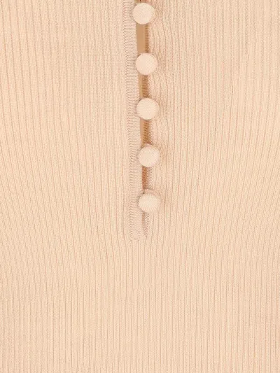 Chloé Chloè Wool Henley Shirt In Brown