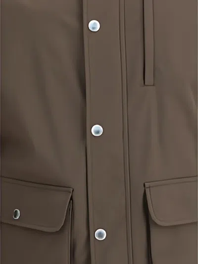 Brunello Cucinelli Men Stretch Membrane Nylon Jacket In Brown