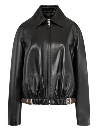 Loewe Belted Jacket In Nappa Lambskin In Black