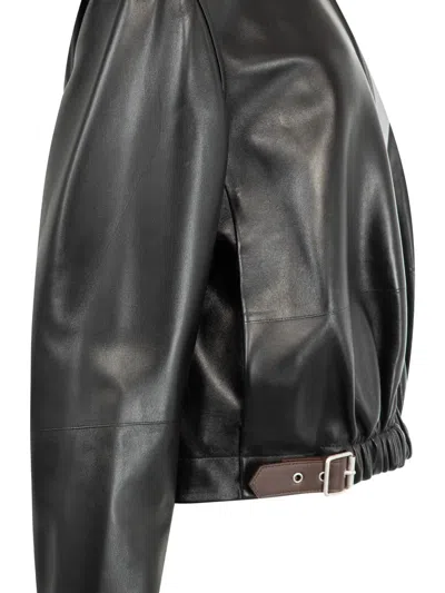 Loewe Belted Jacket In Nappa Lambskin In Black