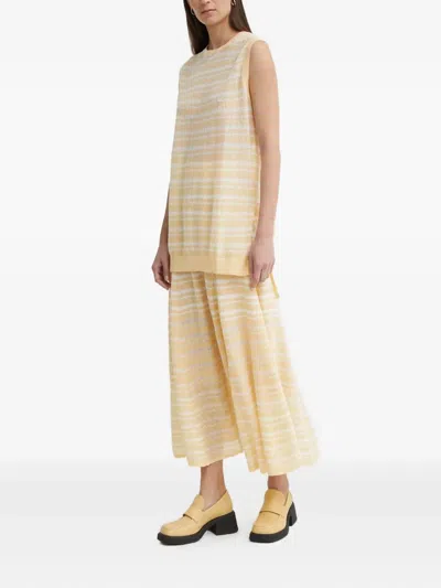 Aeron Striped Sleeveless Knit Top In Neutral