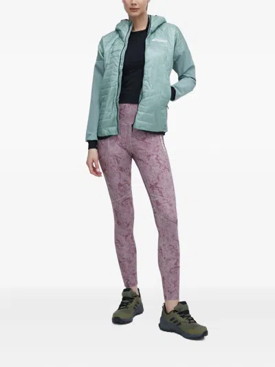 Adidas Originals Quilted Hooded Jacket In Blue